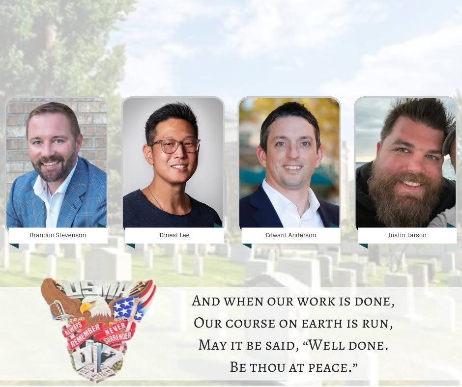 A second memorial card for four more members of the USMA Class of 2007, with the class crest and the same verse.